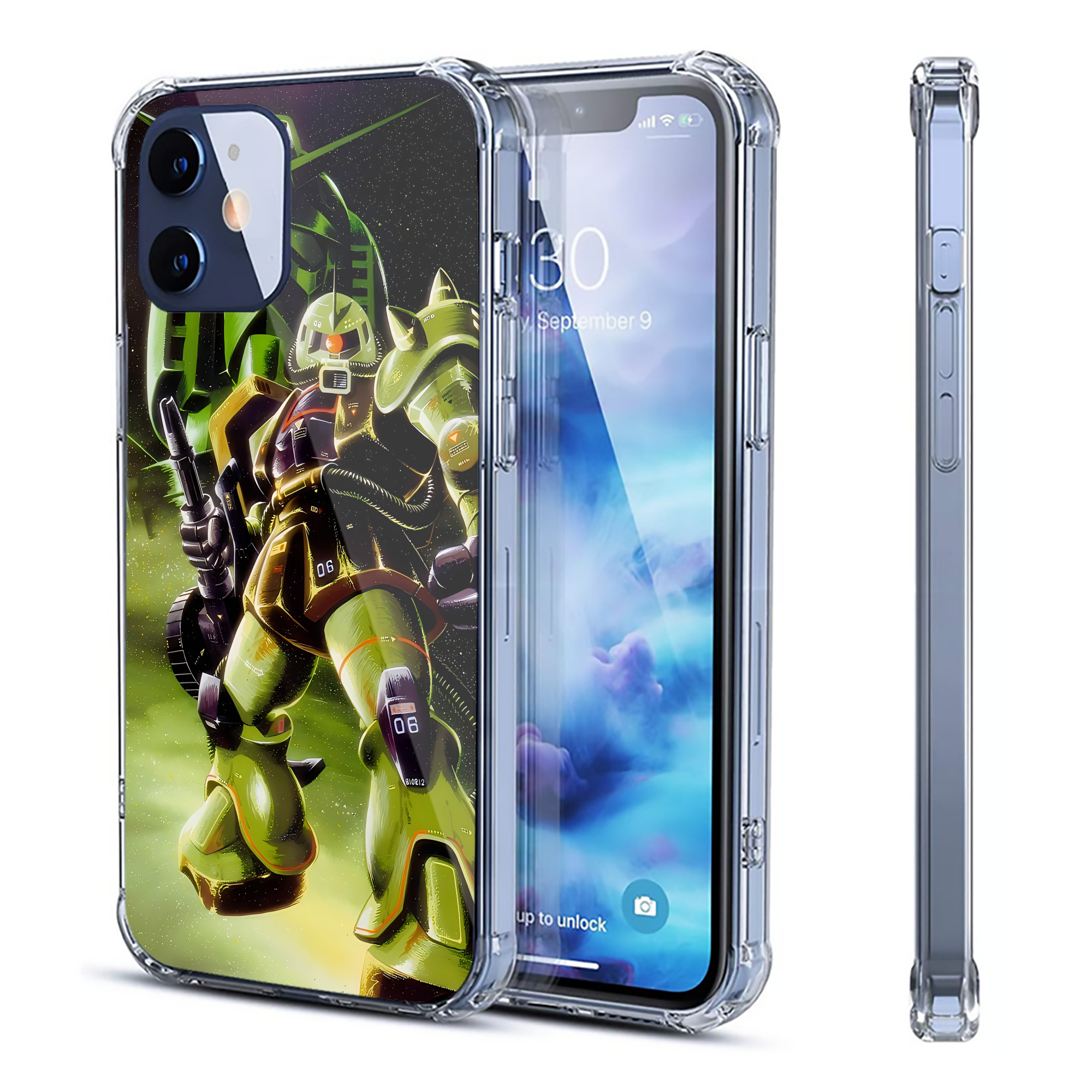 （画像用） 機動戦士ガンダム Mobile Suit Gundam 【iPhone 12シリーズ対応】透明スマホケース（クリアソフトケース）